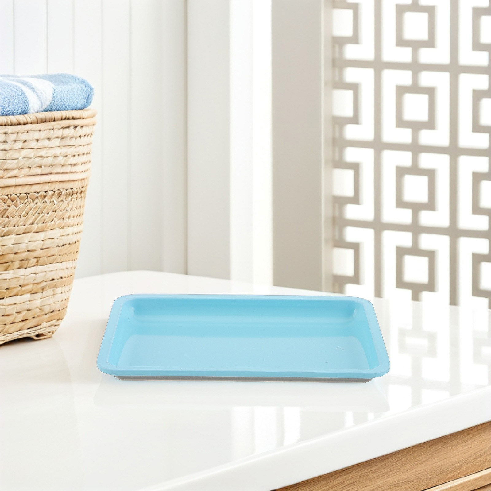 4 sztuki – metalowa taca ze st – Home Bathroom Organizer recenzja i cena